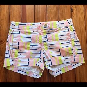 J. Crew City Short - pink/navy/citron geometric